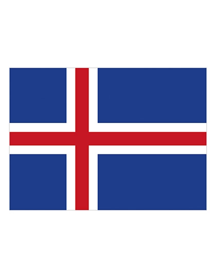 Fahne Island zum Besticken und Bedrucken in der Farbe Island mit Ihren Logo, Schriftzug oder Motiv.