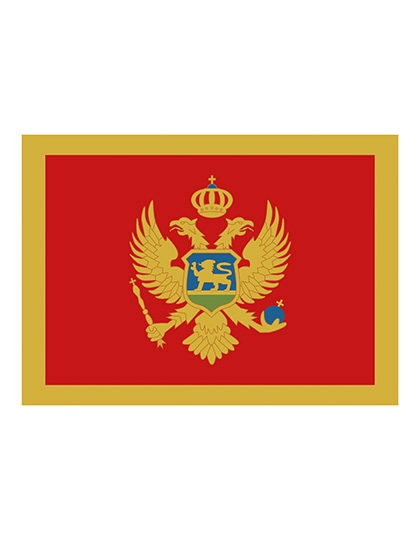 Fahne Montenegro zum Besticken und Bedrucken in der Farbe Montenegro mit Ihren Logo, Schriftzug oder Motiv.