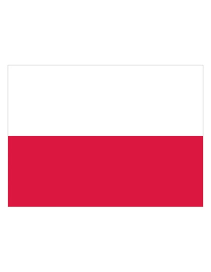 Fahne Polen zum Besticken und Bedrucken in der Farbe Poland mit Ihren Logo, Schriftzug oder Motiv.