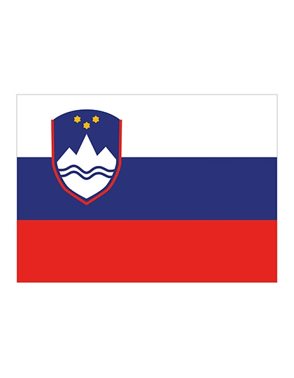 Fahne Slowenien zum Besticken und Bedrucken in der Farbe Slovenia mit Ihren Logo, Schriftzug oder Motiv.