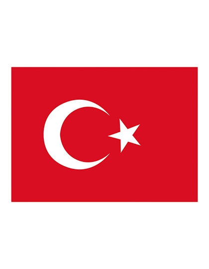 Fahne Türkei zum Besticken und Bedrucken in der Farbe Turkey mit Ihren Logo, Schriftzug oder Motiv.