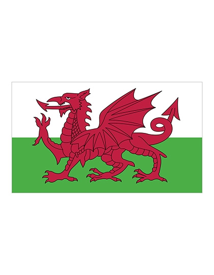Fahne Wales zum Besticken und Bedrucken in der Farbe Wales mit Ihren Logo, Schriftzug oder Motiv.