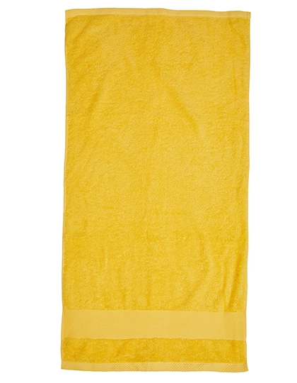 Organic Cozy Bath Sheet zum Besticken und Bedrucken in der Farbe Sunflower Yellow mit Ihren Logo, Schriftzug oder Motiv.