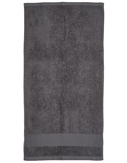 Organic Cozy Bath Towel zum Besticken und Bedrucken in der Farbe Dark Grey mit Ihren Logo, Schriftzug oder Motiv.