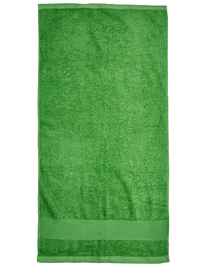 Organic Cozy Bath Towel zum Besticken und Bedrucken in der Farbe Grass Green mit Ihren Logo, Schriftzug oder Motiv.