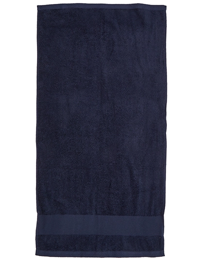 Organic Cozy Bath Towel zum Besticken und Bedrucken in der Farbe Navy mit Ihren Logo, Schriftzug oder Motiv.