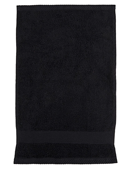 Organic Cozy Guest Towel zum Besticken und Bedrucken in der Farbe Black mit Ihren Logo, Schriftzug oder Motiv.