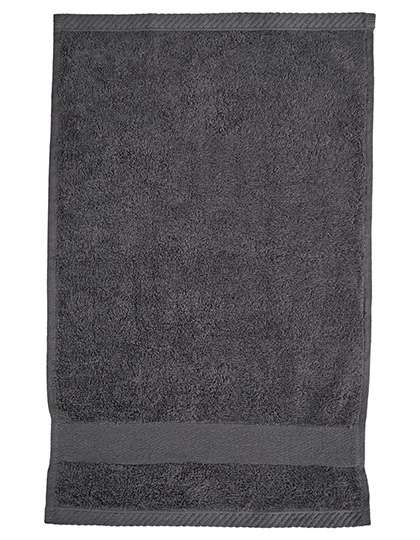 Organic Cozy Guest Towel zum Besticken und Bedrucken in der Farbe Dark Grey mit Ihren Logo, Schriftzug oder Motiv.