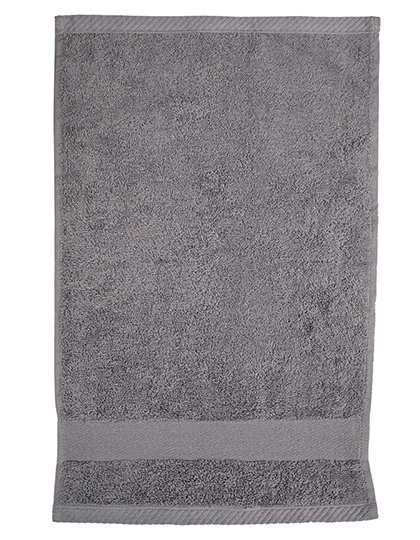Organic Cozy Guest Towel zum Besticken und Bedrucken in der Farbe Light Grey mit Ihren Logo, Schriftzug oder Motiv.