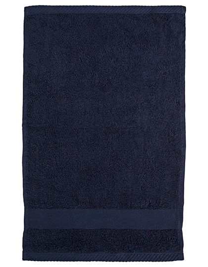 Organic Cozy Guest Towel zum Besticken und Bedrucken in der Farbe Navy mit Ihren Logo, Schriftzug oder Motiv.