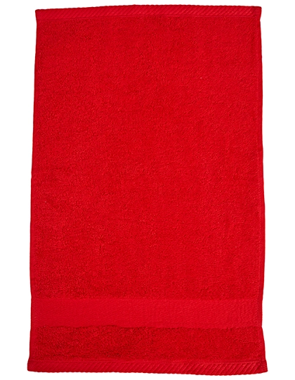Organic Cozy Guest Towel zum Besticken und Bedrucken in der Farbe Red mit Ihren Logo, Schriftzug oder Motiv.
