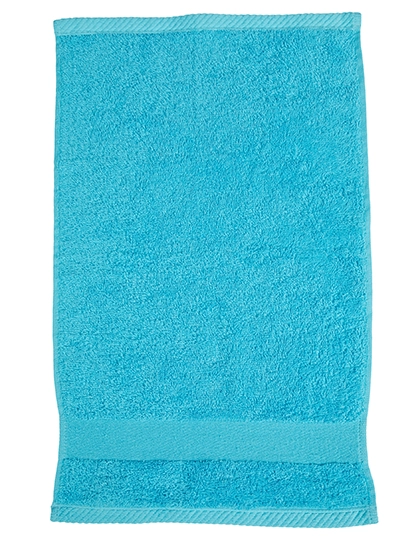 Organic Cozy Guest Towel zum Besticken und Bedrucken in der Farbe Turquoise mit Ihren Logo, Schriftzug oder Motiv.