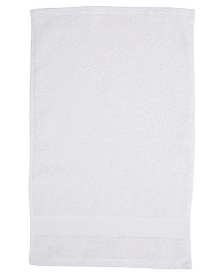 Organic Cozy Guest Towel zum Besticken und Bedrucken in der Farbe White mit Ihren Logo, Schriftzug oder Motiv.