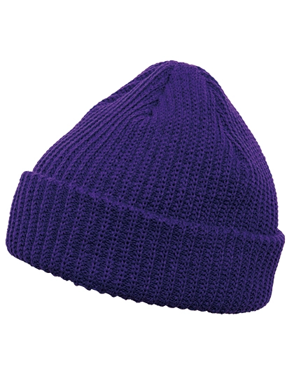 Rib Beanie zum Besticken und Bedrucken in der Farbe Purple mit Ihren Logo, Schriftzug oder Motiv.