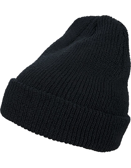 Long Knit Beanie zum Besticken und Bedrucken in der Farbe Black mit Ihren Logo, Schriftzug oder Motiv.
