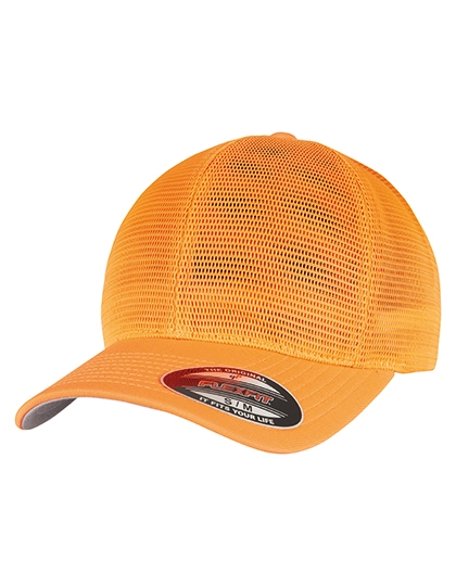 Flexfit 360 Omnimesh Cap zum Besticken und Bedrucken in der Farbe Neon Orange mit Ihren Logo, Schriftzug oder Motiv.