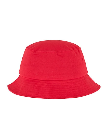 Flexfit Cotton Twill Bucket Hat zum Besticken und Bedrucken in der Farbe Red mit Ihren Logo, Schriftzug oder Motiv.