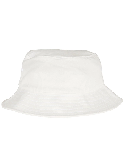 Kids´ Flexfit Cotton Twill Bucket Hat zum Besticken und Bedrucken in der Farbe White mit Ihren Logo, Schriftzug oder Motiv.