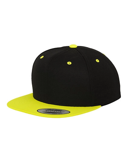 Classic Snapback 2-Tone zum Besticken und Bedrucken in der Farbe Black-Neon Yellow mit Ihren Logo, Schriftzug oder Motiv.
