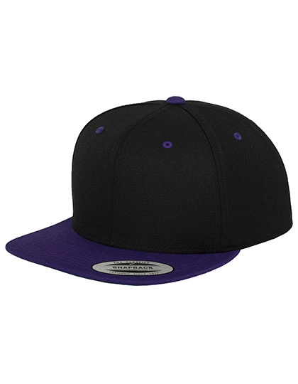 Classic Snapback 2-Tone zum Besticken und Bedrucken in der Farbe Black-Purple mit Ihren Logo, Schriftzug oder Motiv.