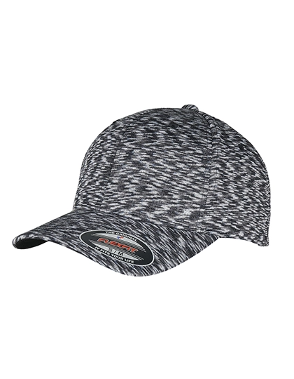 Stripes Melange Flexfit Cap zum Besticken und Bedrucken in der Farbe Dark Grey Melange mit Ihren Logo, Schriftzug oder Motiv.