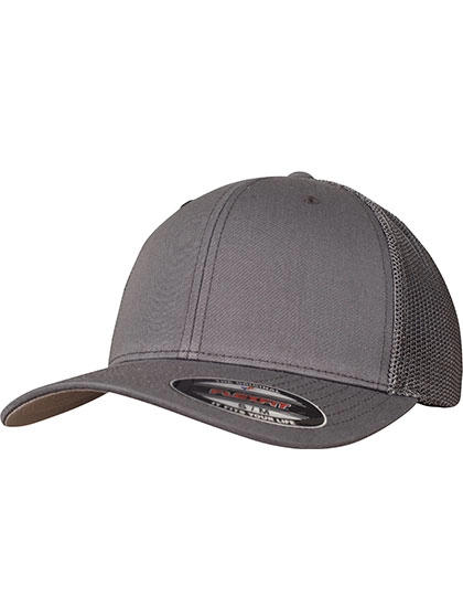 Flexfit Mesh Trucker Cap zum Besticken und Bedrucken in der Farbe Dark Grey mit Ihren Logo, Schriftzug oder Motiv.