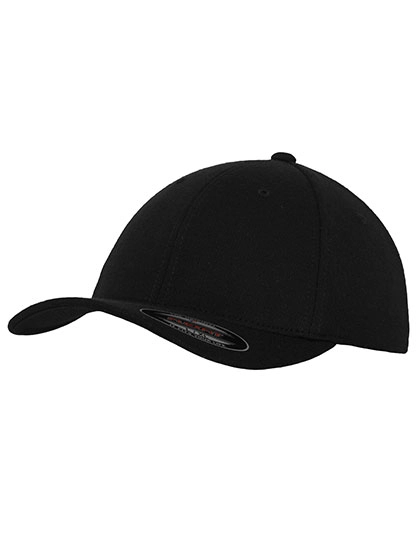 Flexfit Double Jersey Cap zum Besticken und Bedrucken in der Farbe Black mit Ihren Logo, Schriftzug oder Motiv.