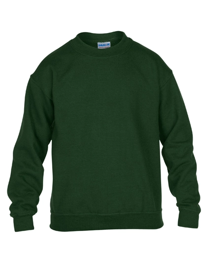 Heavy Blend™ Youth Crewneck Sweatshirt zum Besticken und Bedrucken in der Farbe Forest Green mit Ihren Logo, Schriftzug oder Motiv.