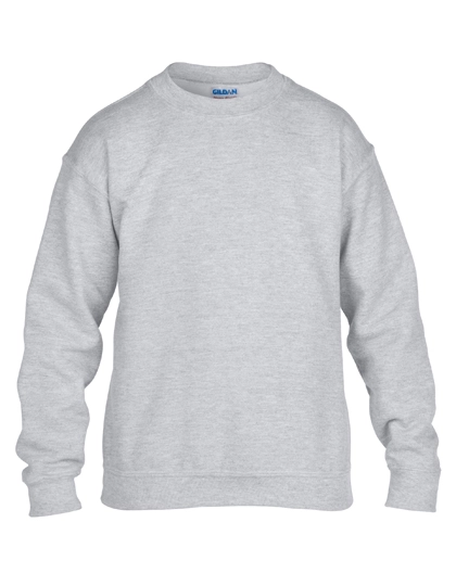 Heavy Blend™ Youth Crewneck Sweatshirt zum Besticken und Bedrucken in der Farbe Sport Grey (Heather) mit Ihren Logo, Schriftzug oder Motiv.