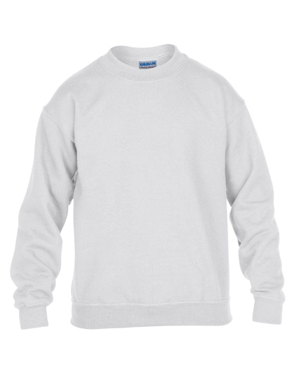 Heavy Blend™ Youth Crewneck Sweatshirt zum Besticken und Bedrucken in der Farbe White mit Ihren Logo, Schriftzug oder Motiv.