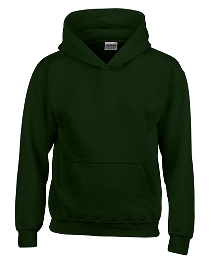 Heavy Blend™ Youth Hooded Sweatshirt zum Besticken und Bedrucken in der Farbe Forest Green mit Ihren Logo, Schriftzug oder Motiv.