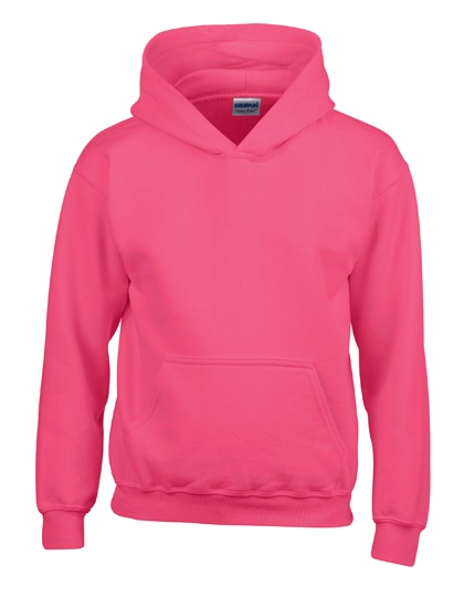 Heavy Blend™ Youth Hooded Sweatshirt zum Besticken und Bedrucken in der Farbe Heliconia mit Ihren Logo, Schriftzug oder Motiv.