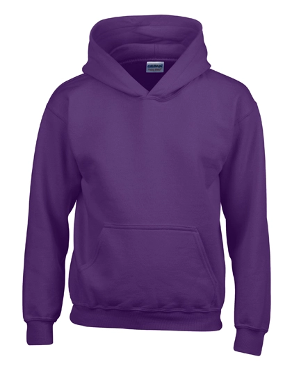 Heavy Blend™ Youth Hooded Sweatshirt zum Besticken und Bedrucken in der Farbe Purple mit Ihren Logo, Schriftzug oder Motiv.