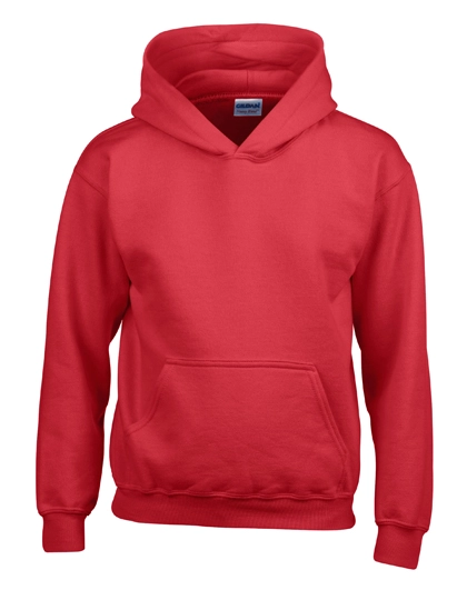 Heavy Blend™ Youth Hooded Sweatshirt zum Besticken und Bedrucken in der Farbe Red mit Ihren Logo, Schriftzug oder Motiv.