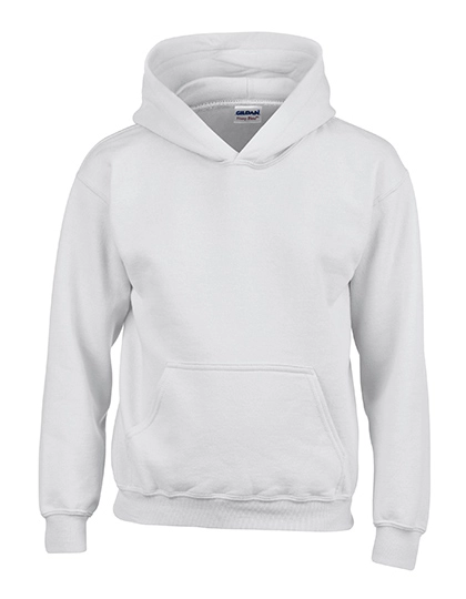 Heavy Blend™ Youth Hooded Sweatshirt zum Besticken und Bedrucken in der Farbe White mit Ihren Logo, Schriftzug oder Motiv.