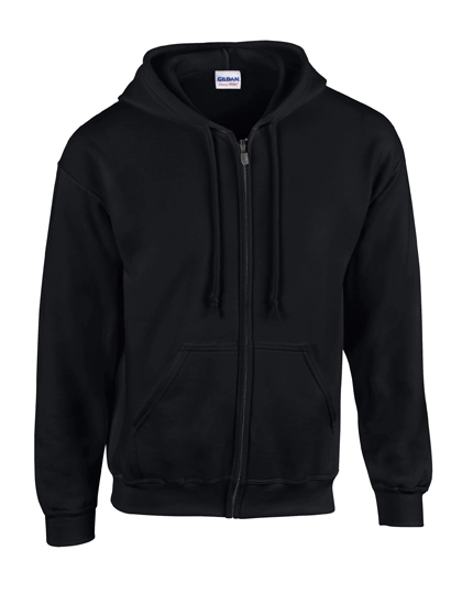 Heavy Blend™ Full Zip Hooded Sweatshirt zum Besticken und Bedrucken in der Farbe Black mit Ihren Logo, Schriftzug oder Motiv.