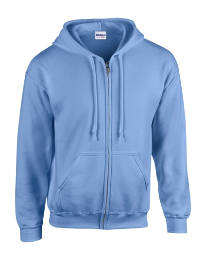Heavy Blend™ Full Zip Hooded Sweatshirt zum Besticken und Bedrucken in der Farbe Carolina Blue mit Ihren Logo, Schriftzug oder Motiv.