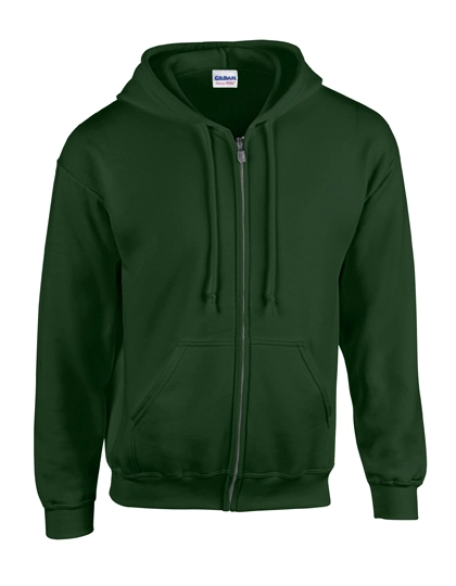 Heavy Blend™ Full Zip Hooded Sweatshirt zum Besticken und Bedrucken in der Farbe Forest Green mit Ihren Logo, Schriftzug oder Motiv.