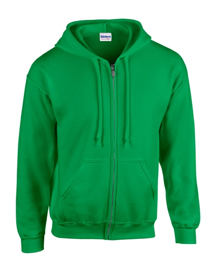 Heavy Blend™ Full Zip Hooded Sweatshirt zum Besticken und Bedrucken in der Farbe Irish Green mit Ihren Logo, Schriftzug oder Motiv.