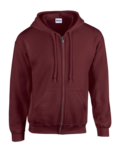 Heavy Blend™ Full Zip Hooded Sweatshirt zum Besticken und Bedrucken in der Farbe Maroon mit Ihren Logo, Schriftzug oder Motiv.
