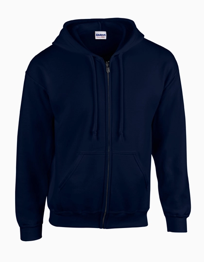 Heavy Blend™ Full Zip Hooded Sweatshirt zum Besticken und Bedrucken in der Farbe Navy mit Ihren Logo, Schriftzug oder Motiv.