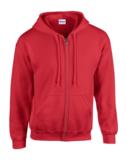 Heavy Blend™ Full Zip Hooded Sweatshirt zum Besticken und Bedrucken in der Farbe Red mit Ihren Logo, Schriftzug oder Motiv.