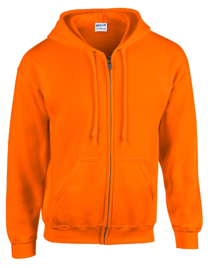 Heavy Blend™ Full Zip Hooded Sweatshirt zum Besticken und Bedrucken in der Farbe Safety Orange mit Ihren Logo, Schriftzug oder Motiv.