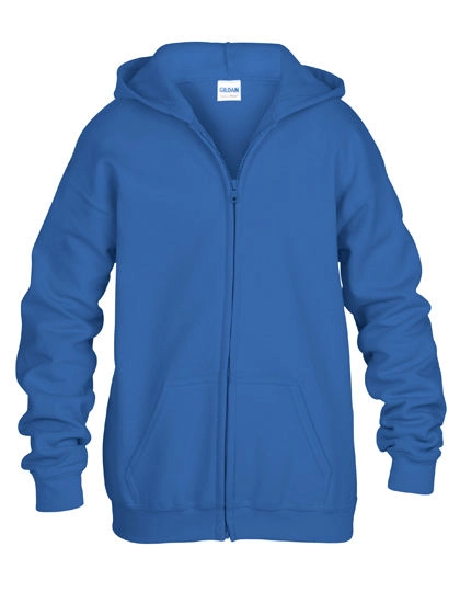Heavy Blend™ Youth Full Zip Hooded Sweatshirt zum Besticken und Bedrucken in der Farbe Royal mit Ihren Logo, Schriftzug oder Motiv.