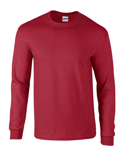Ultra Cotton™ Long Sleeve T-Shirt zum Besticken und Bedrucken in der Farbe Cardinal Red mit Ihren Logo, Schriftzug oder Motiv.