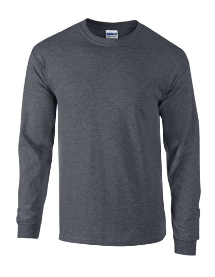 Ultra Cotton™ Long Sleeve T-Shirt zum Besticken und Bedrucken in der Farbe Dark Heather mit Ihren Logo, Schriftzug oder Motiv.