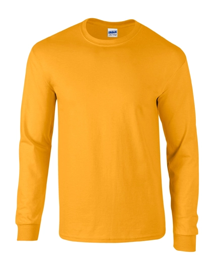 Ultra Cotton™ Long Sleeve T-Shirt zum Besticken und Bedrucken in der Farbe Gold mit Ihren Logo, Schriftzug oder Motiv.