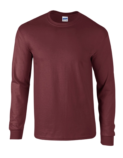 Ultra Cotton™ Long Sleeve T-Shirt zum Besticken und Bedrucken in der Farbe Maroon mit Ihren Logo, Schriftzug oder Motiv.