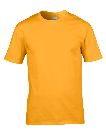 Premium Cotton® T-Shirt zum Besticken und Bedrucken in der Farbe Gold mit Ihren Logo, Schriftzug oder Motiv.