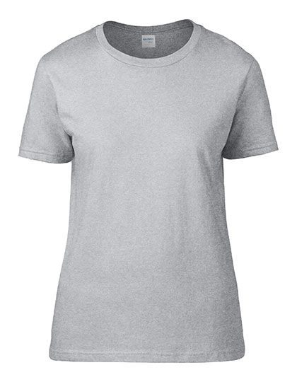 Ladies´ Premium Cotton® T-Shirt zum Besticken und Bedrucken in der Farbe Sport Grey (Heather) mit Ihren Logo, Schriftzug oder Motiv.